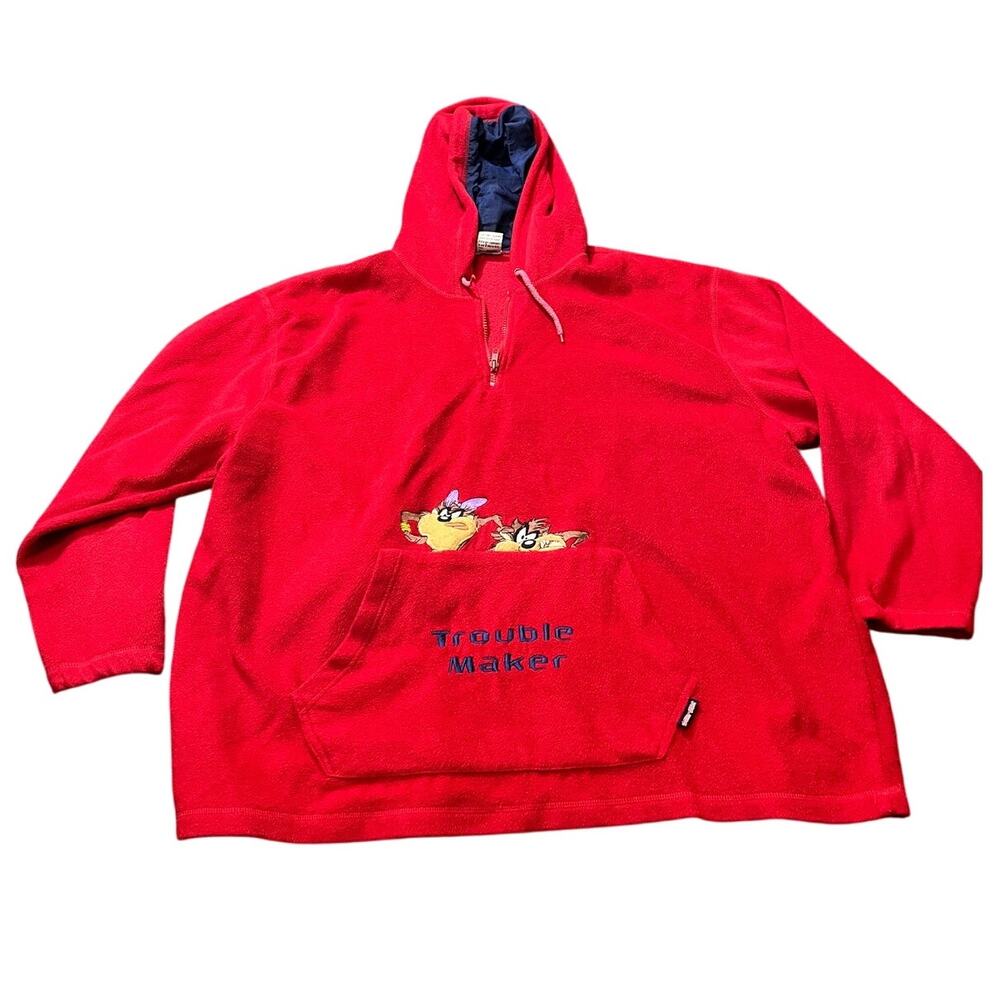 Vintage *Rare* Looney Tunes Tasmanian Devil Trouble Maker Oversized Hoodie